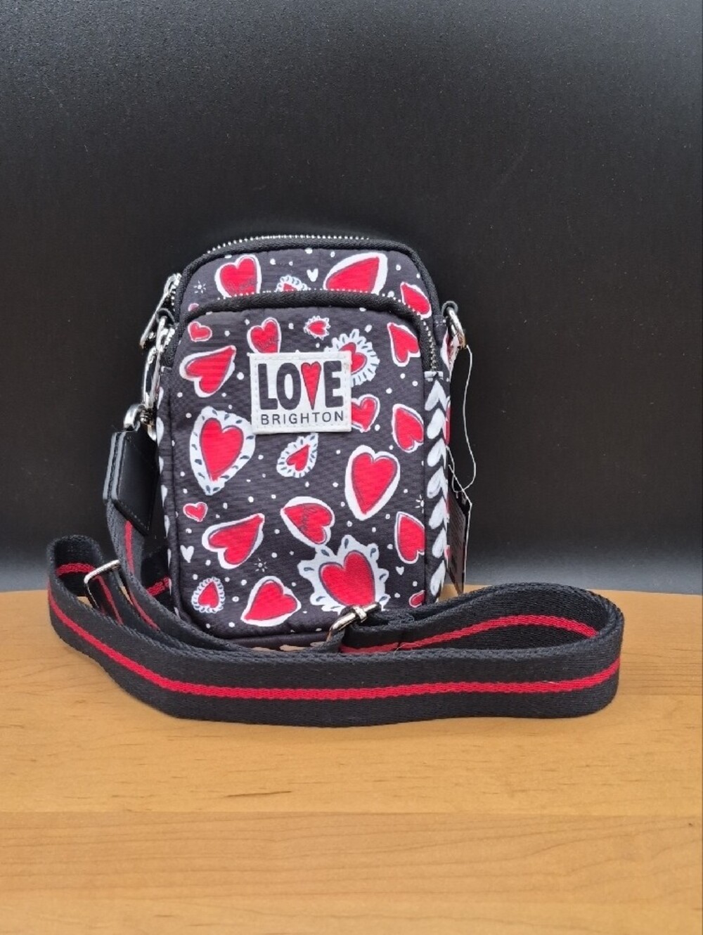 NWT Brighton Hearts A Flutter Utility Bag Mini Crossbody Phone Purse